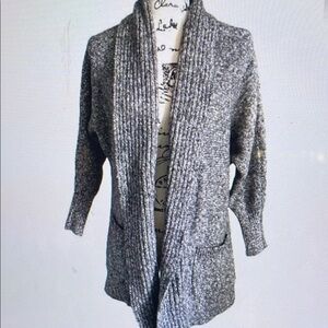 Gray Open-Front Cardigan Sweater